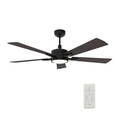 Smart Ceiling Fan, 56 Inch, Black with Plywood Blades