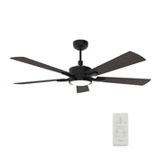 Smart Ceiling Fan, 56 Inch, Black with Plywood Blades