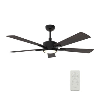 Smart Ceiling Fan, 56 Inch, Black with Plywood Blades