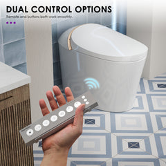 Smart Toilet, Elongated, Heated Seat, Dryer, Foot and Remote Flush, White