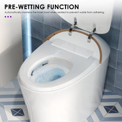 Smart Toilet, Elongated, Heated Seat, Dryer, Foot and Remote Flush, White