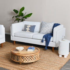 Sofa, 3-Seater, Fabric Upholstery, Tuxedo Arms, Tapered Legs