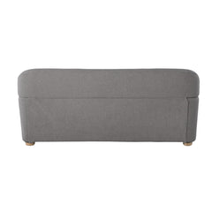 Sofa, 3-Seater, Gray Polyester Upholstery, Natural Wood Legs