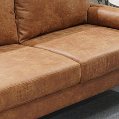 Sofa, 70 Inch, Brown Microfiber, Solid Wood Frame and Legs