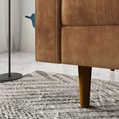 Sofa, 70 Inch, Brown Microfiber, Solid Wood Frame and Legs