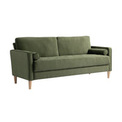 Sofa, Seats 3, Eucalyptus Wood Frame with Square Arms, Green