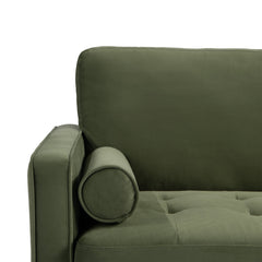 Sofa, Seats 3, Eucalyptus Wood Frame with Square Arms, Green