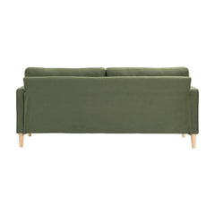 Sofa, Seats 3, Eucalyptus Wood Frame with Square Arms, Green
