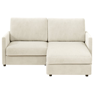 Sofa Set with Ottoman, Corduroy Upholstery, 71 in W