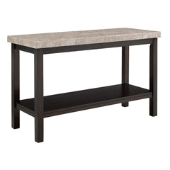 Sofa Table, 48 in W with Marble Top and Bottom Shelf