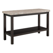 Sofa Table, 48 in W with Marble Top and Bottom Shelf