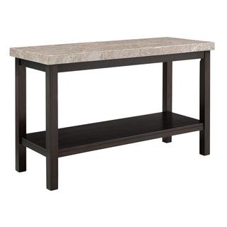 Sofa Table, 48 in W with Marble Top and Bottom Shelf