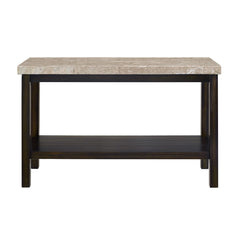 Sofa Table, 48 in W with Marble Top and Bottom Shelf