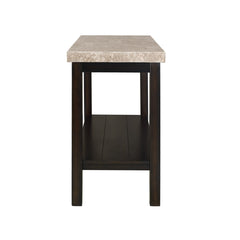 Sofa Table, 48 in W with Marble Top and Bottom Shelf