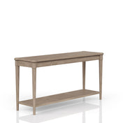 Sofa Table, 60 in Wide, Beige with Two Drawers