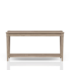 Sofa Table, 60 in Wide, Beige with Two Drawers