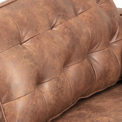 Sofa, Tufted Microsuede Upholstery, Solid Wood Frame, Brown