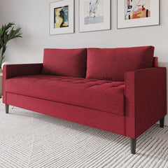 Sofa with Removable Back Cushions and Black Legs