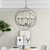 Spherical Chandelier with 9 Lights in Oil Rubbed Bronze