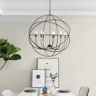 Spherical Chandelier with 9 Lights in Oil Rubbed Bronze