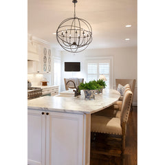 Spherical Chandelier with 9 Lights in Oil Rubbed Bronze