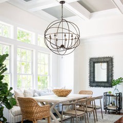 Spherical Chandelier with 9 Lights in Oil Rubbed Bronze