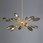 Sputnik Chandelier, 12-Light LED in Antique Brass with Iron Frame