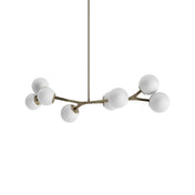 Sputnik Chandelier, 8-Light, Steel Frame with Frosted Glass Shades