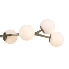 Sputnik Chandelier, 8-Light, Steel Frame with Frosted Glass Shades
