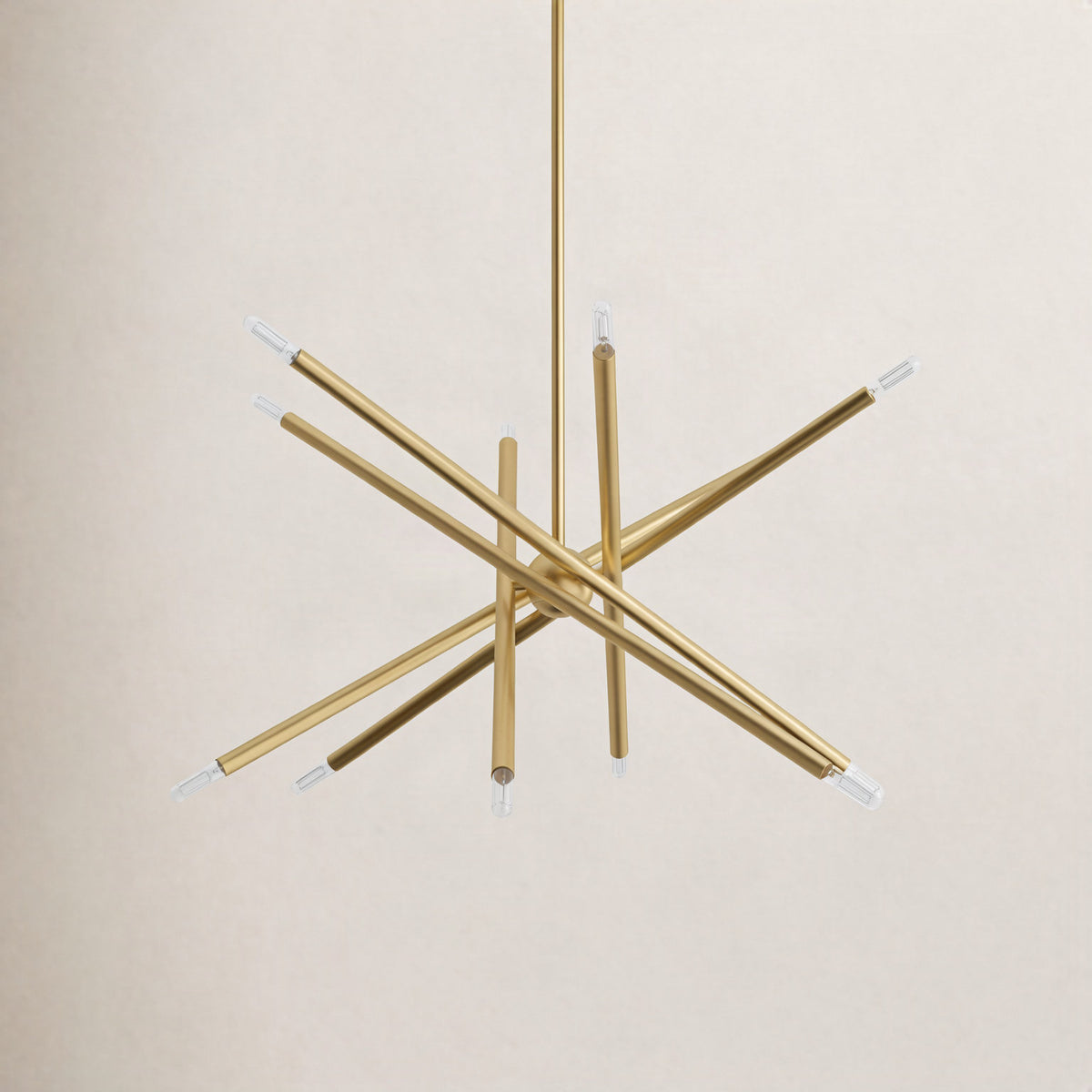 Sputnik Chandelier with 12 Lights in Satin Brass