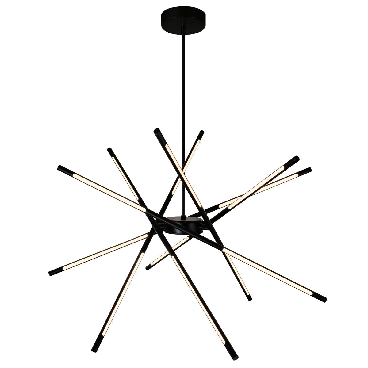Sputnik Chandelier with 6 LED Lights in Black Metal