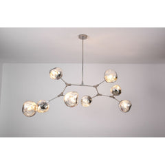 Sputnik Chandelier with 8 LED Lights and Metal Frame