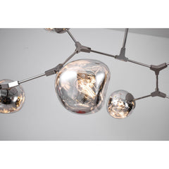 Sputnik Chandelier with 8 LED Lights and Metal Frame