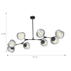 Sputnik Chandelier with 8 LED Lights and Metal Frame