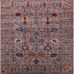 Square Area Rug, 5 x 5 Ft with Polyester and Wool