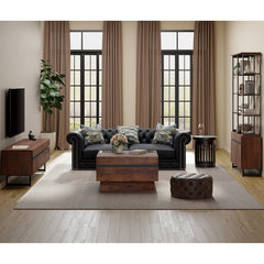 Square Coffee Table with 2 Drawers, Brown