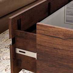 Square Coffee Table with 2 Drawers, Brown