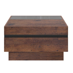 Square Coffee Table with 2 Drawers, Brown
