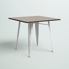 Square Dining Table in Espresso Bamboo with Antique Steel Legs