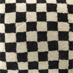 Square Pouf with Wool and Cotton Blend Top, 24 In Wide