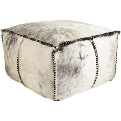 Square Pouffe Ottoman with Animal Print Upholstery