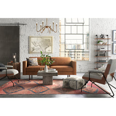 Square Pouffe Ottoman with Animal Print Upholstery