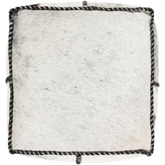 Square Pouffe Ottoman with Animal Print Upholstery