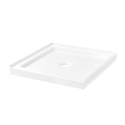 Square Shower Base, Center Drain, Acrylic, 36 x 36 In, White