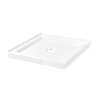 Square Shower Base, Center Drain, Acrylic, 36 x 36 In, White
