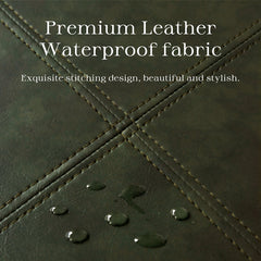 Square Storage Ottoman, 30 in, Dark Green Faux Leather