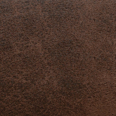 Square Storage Ottoman with Faux Leather Upholstery in Distressed Chestnut Brown