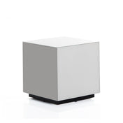 Square Table, Glass Top and Base, White Top, Black Base