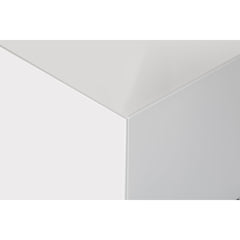 Square Table, Glass Top and Base, White Top, Black Base