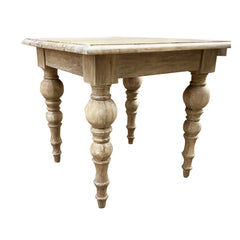 Square Table, Solid Mango Wood with White Wash Finish